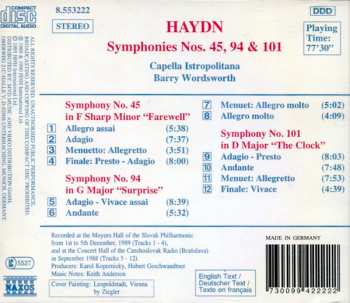 CD Joseph Haydn: Symphonies No. 45 "Farewell" • No. 94 "Surprise" • No. 101 "The Clock" 430721