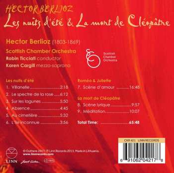 CD Hector Berlioz: Les Nuits D'Été & La Mort De Cléopâtre 120293