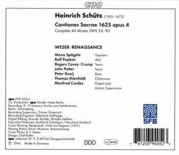 2CD Heinrich Schütz: Cantiones Sacrae 305084