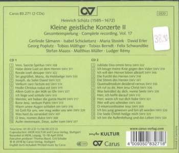 2CD/Box Set Heinrich Schütz: Kleine Geistliche Konzerte II 331630