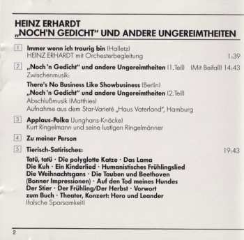 CD Heinz Erhardt: "Noch'n Gedicht" Und Andere Ungereimtheiten 189122