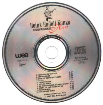 CD Heinz Rudolf Kunze: Dein Ist Mein Ganzes Herz 488557