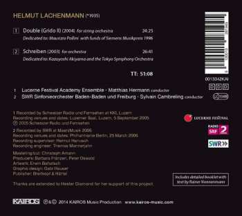 CD Helmut Lachenmann:  Schreiben · Double(Grido II) 315816