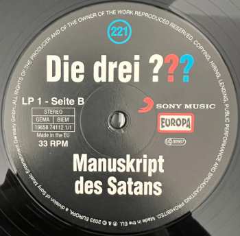 2LP Hendrik Buchna: Die Drei ??? 221 - Manuskript Des Satans