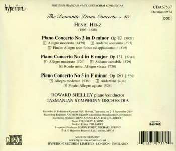 CD Henri Herz: Piano Concerto No 3, Op 87 / Piano Concerto No 4, Op 131 / Piano Concerto No 5, Op 180 118576