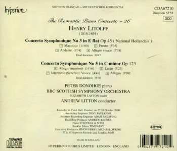 CD Henry Litolff: Concerto Symphonique No 3 In E Flat Major / Concerto Symphonique No 5 In C Minor (First Recording) 184096