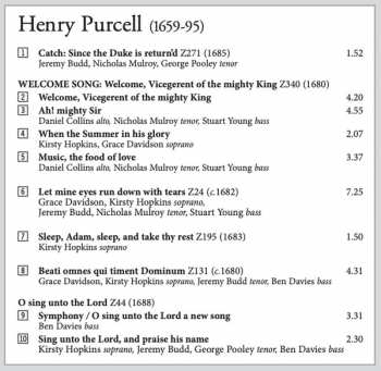 CD Henry Purcell: Royal Welcome Songs For King Charles II 318687