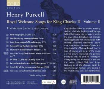 CD Henry Purcell: Royal Welcome Songs For King Charles II Volume II 113146