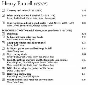 CD Henry Purcell: Royal Welcome Songs For King James II 334124
