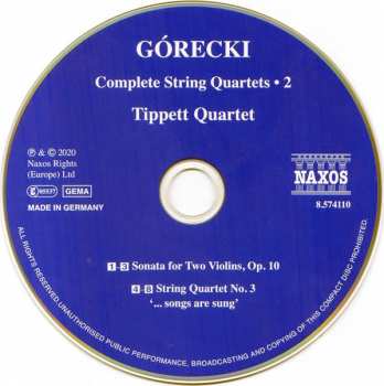 CD Henryk Górecki: Complete String Quartets · 2 345643