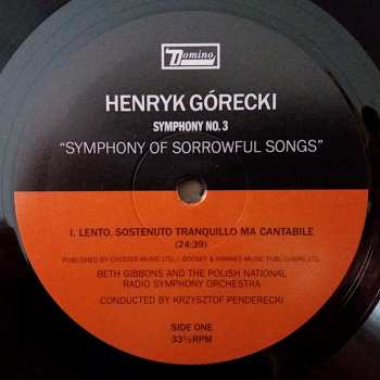 LP Henryk Górecki: Symphony No. 3 (Symphony Of Sorrowful Songs) Op. 36