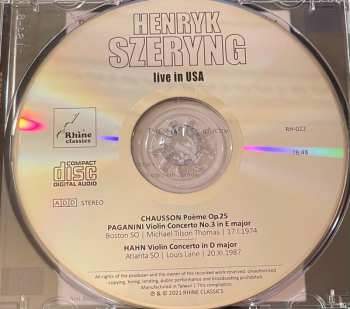 CD Henryk Szeryng: Live In USA 476745