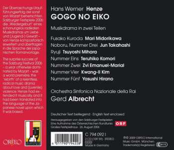 2CD Hans Werner Henze: Gogo No Eiko 469084