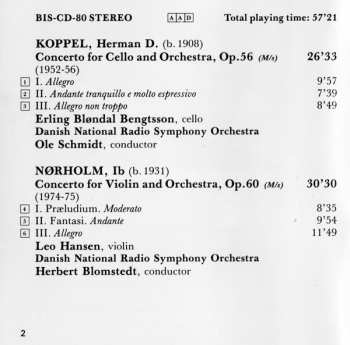 CD Herman D. Koppel: Cello Concerto / Violin Concerto 340070