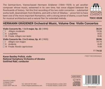 CD Hermann Grädener: Orchestral Music, Volume One: Violin Concerto No. 1 In D Major, Op. 22; Violin Concerto No. 2 In D Minor, Op. 41 341273