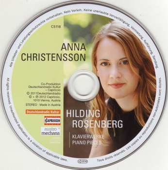 CD Hilding Rosenberg: Klavierwerke = Piano Pieces (Suite ∙ Plastiska Scener ∙ Sonatin ∙ Improvisationer ∙ Tema Med Variationer) 400022