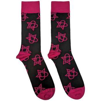 Merch HIM: Him Unisex Ankle Socks: Mini Pink Heartagrams (uk Size 7 - 11) 42 - 47