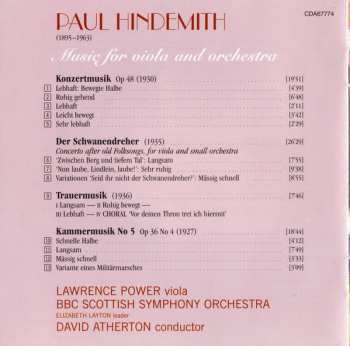 CD Paul Hindemith: Music For Viola And Orchestra 440383