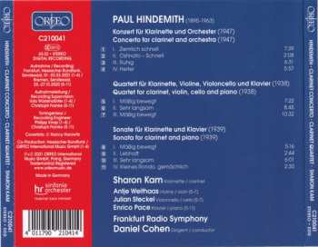 CD Paul Hindemith: Clarinet Concerto ∙ Clarinet Quartet ∙ Sonata 477217