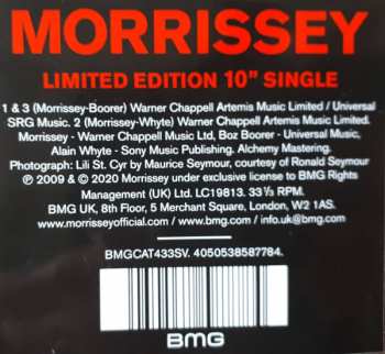 SP Morrissey: Honey, You Know Where To Find Me LTD | PIC | CLR 16419