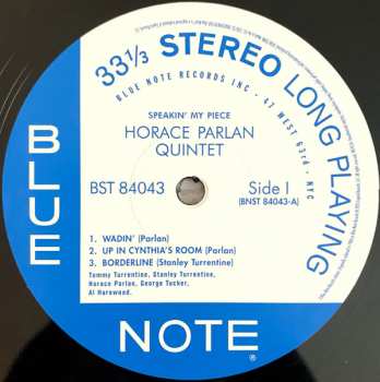 LP Horace Parlan Quintet: Speakin' My Piece 428296