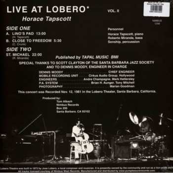 LP Horace Tapscott: Live At Lobero Vol. II LTD 75616