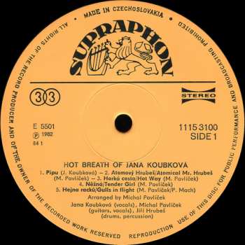 LP Horký Dech Jany Koubkové: Hot Breath Of Jana Koubková 363387