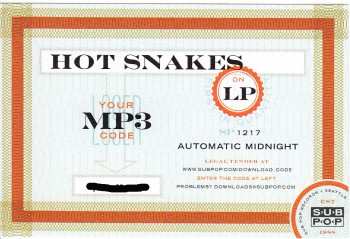 LP Hot Snakes: Automatic  Midnight CLR 410770