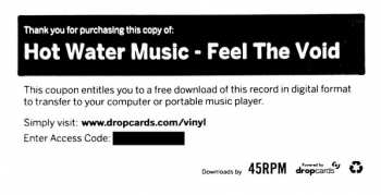 LP Hot Water Music: Feel The Void LTD | CLR 157191