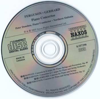 CD Howard Ferguson: Concerto For Piano And String Orchestra / Concerto For Piano And Strings 407725