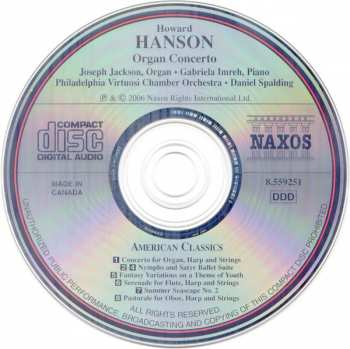 CD Howard Hanson: Organ Concerto • Fantasy Variations • Nymphs And Satyr Ballet Suite 175227