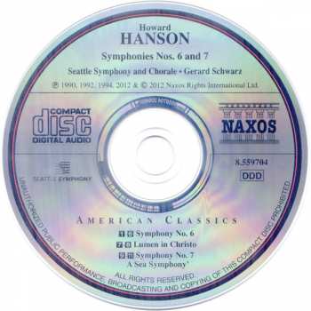 CD Howard Hanson: Symphonies Nos. 6 And 7 312143