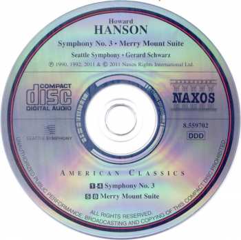 CD Howard Hanson: Symphony No. 3 • Merry Mount Suite 120327