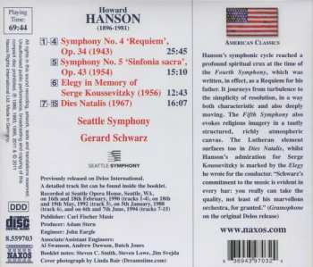 CD Howard Hanson: Symphony No. 4 'Requiem' • Symphony No. 5 'Sinfonia Sacra' 245897