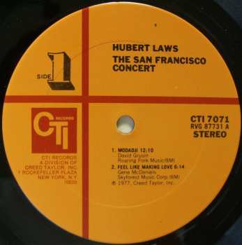 CD Hubert Laws: San Francisco Concert - Scheherazade