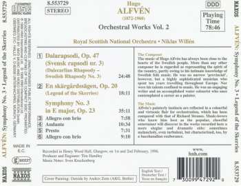 CD Hugo Alfvén: Symphony No. 3 • Legend Of The Skerries • Dalecarlian Rhapsody 221223