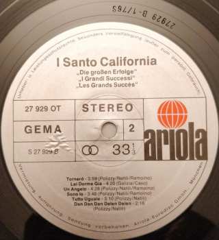 LP I Santo California: Die Großen Erfolge - Grandi Successi - Les Grands Succes 524389