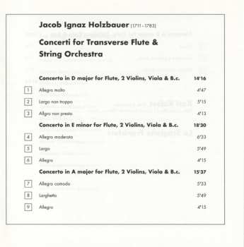 CD Ignaz Jakob Holzbauer: Flute Concertos 192029