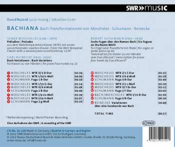 CD Ignaz Moscheles: Bachiana (Bach-Transformationen Von Moscheles • Schumann • Reinecke) 188875