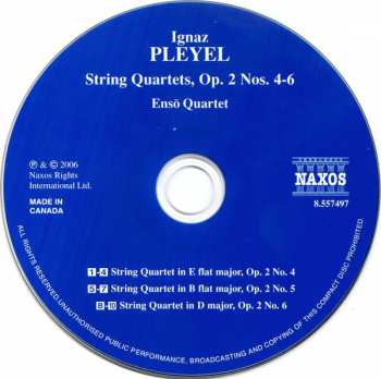 CD Ignaz Pleyel: String Quartets, Op. 2 Nos. 4-6 316256