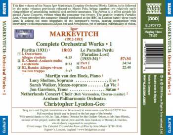 CD Igor Markevitch: Complete Orchestral Works • 1: Partita • Le Paradis Perdu (Oratorio) 324263