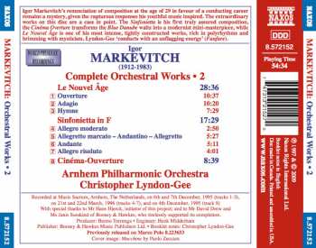 CD Igor Markevitch: Complete Orchestral Works • 2: Le Nouvel Âge • Sinfonietta In F • Cinéma-Ouverture 156091