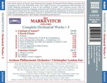 CD Igor Markevitch: Complete Orchestral Works • 3 (Cantique D'Amour • L'Envol D'Icare • Concerto Grosso) 119785