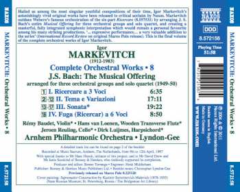CD Igor Markevitch: Complete Orchestral Works • 8: The Musical Offering (Orchestral Version Of J.S. Bach's Work) 313851
