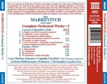 CD Igor Markevitch: Complete Orchestral Works • 5: Lorenzo Il Magnifico • Psaume 334026