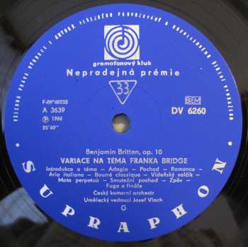LP Igor Stravinsky: Apollon Musagète / Variace Na Téma F. Bridge, Op. 10 140834