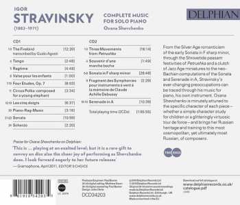 2CD Igor Stravinsky: Complete Music For Solo Piano 294679