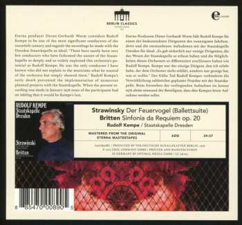 CD Igor Stravinsky: Der Feuervogel (Ballett-Suite) / Sinfonia Da Requiem Op. 20 305199