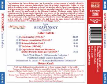 CD Igor Stravinsky: Later Ballets: Jeu De Cartes / Danses Concertantes / Scènes De Ballet 119292