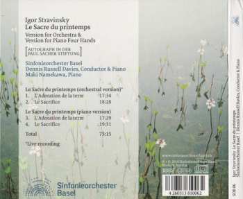 CD Igor Stravinsky: Le Sacre Du Printemps (Version For Orchestra & Version For Piano Four Hands) 337326